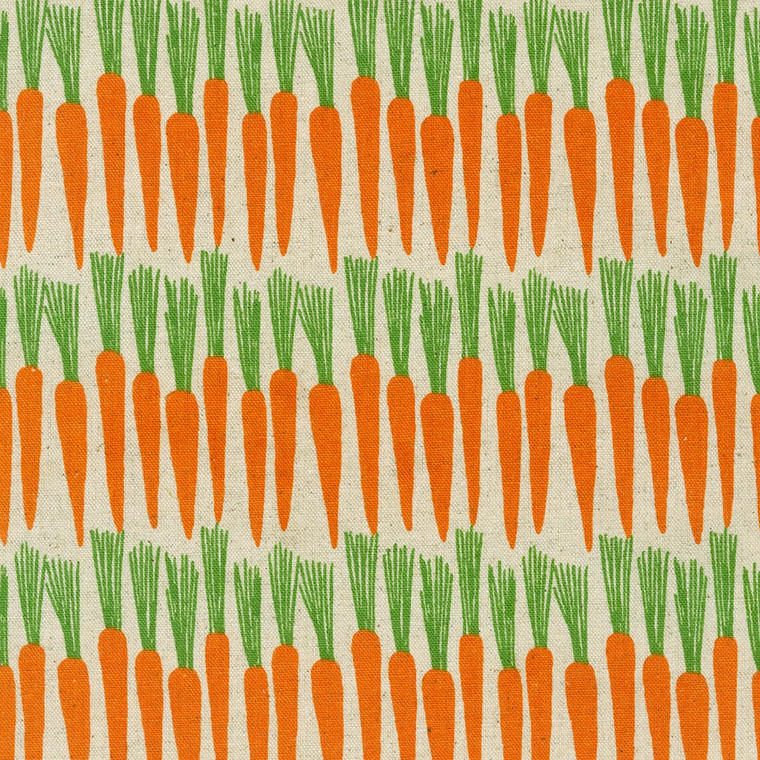 Cotton Flax Prints Orange Carrots