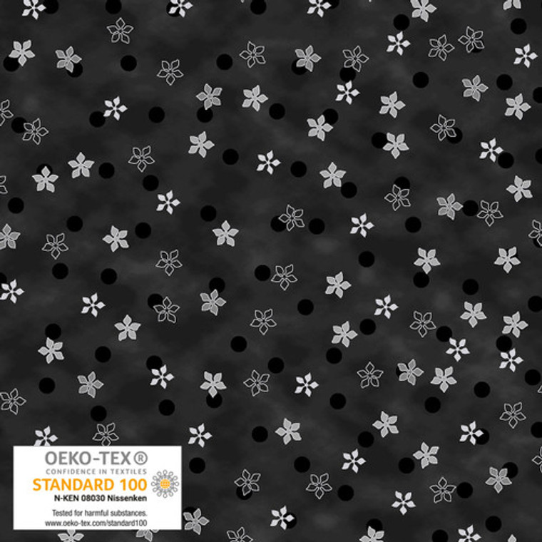 Frosty Snowflake- Black/Silver Poinsettia