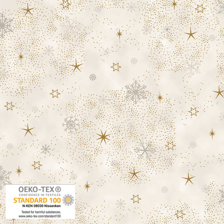 Frosty Snowflake- Cream/Gold Snowflakes and Sprinkles