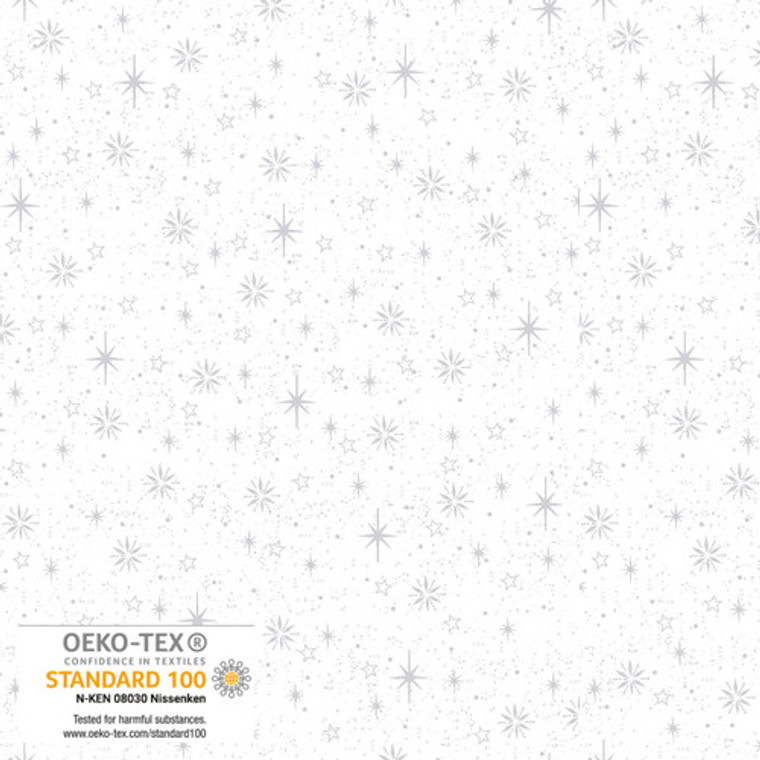 Frosty Snowflake- White/Silver Tiny Stars