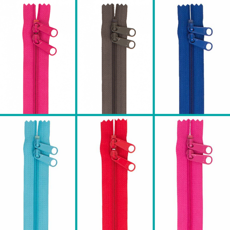 Double Sided Handbag Zipper 30" - Various Colors