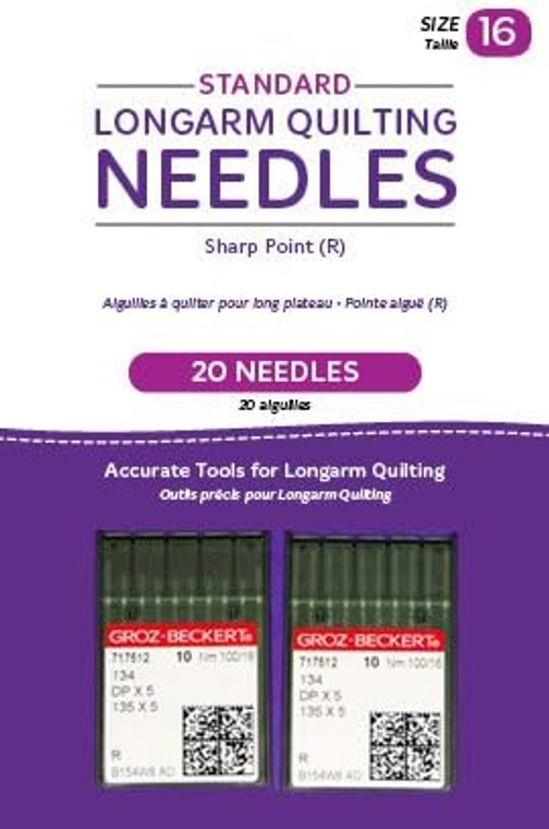 Standard Longarm Needles – Two Packages of 10 (16/100-R, Sharp)