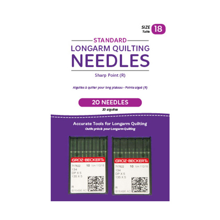 Standard Longarm Needles – Two Packages of 10 (18/110-R, Sharp)