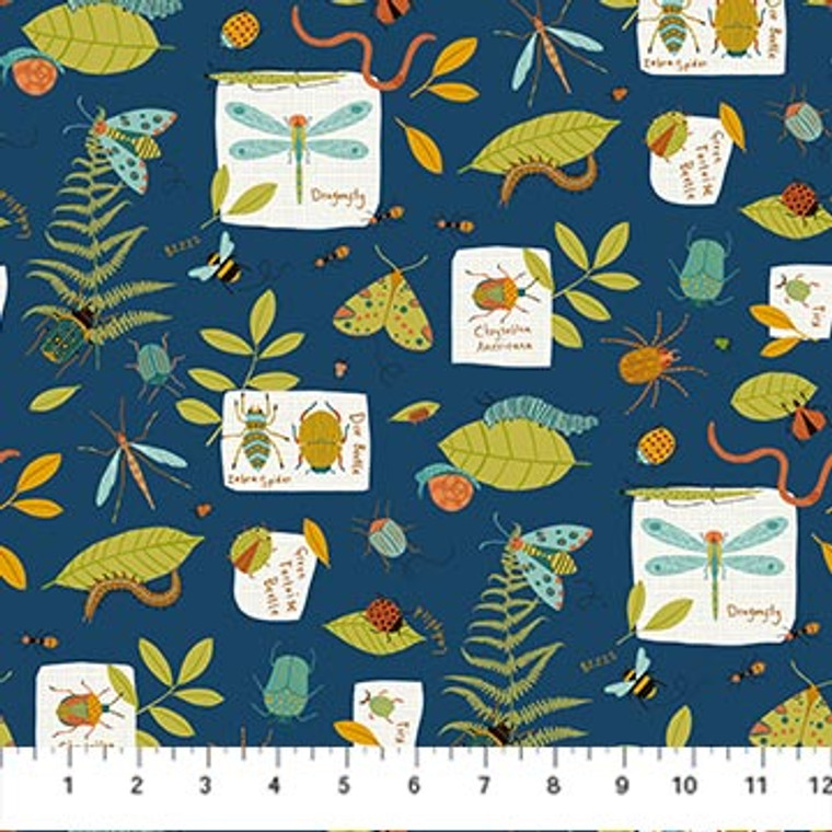 Backyard Bug Collector - Navy Multi Leaves