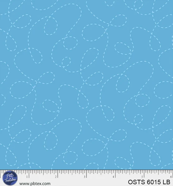 One Stitch Two Stitch Curlicues - Light Blue