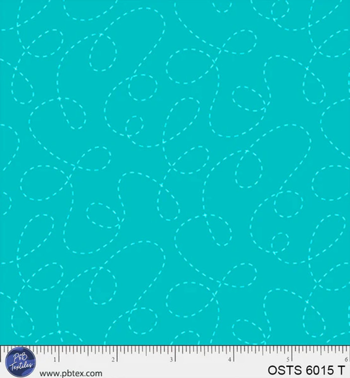 One Stitch Two Stitch Curlicues -Teal