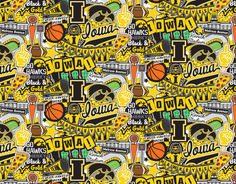 UNIVERSITY OF IOWA-Doodle -100% Cotton-IA2001