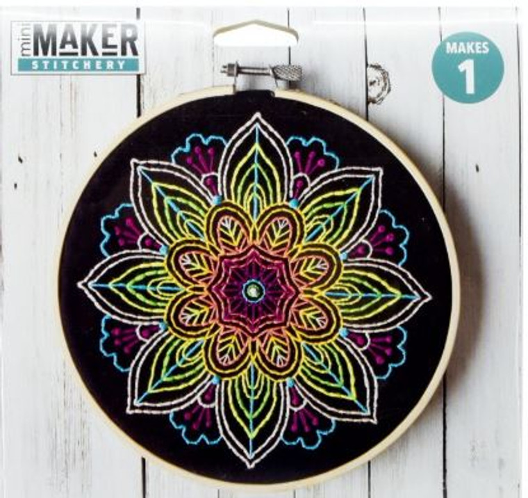 Mini Maker: Stitchery Kit - Neon Mandala