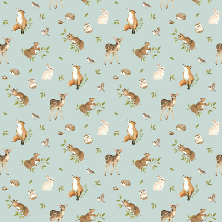 Woodland Heart - Animals - Blue Multi