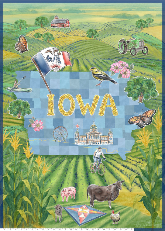All Iowa Shop Hop 2026 The Corn State Panel: 30" x 42"