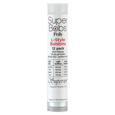 Super Bob 12pk L-Style Bobbin: Lace White