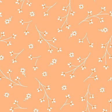 Kimberbell Basics Flannel Pretty Petals Orange