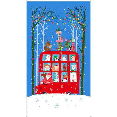 Holiday Road Trip Panel Blue 24"x44"
