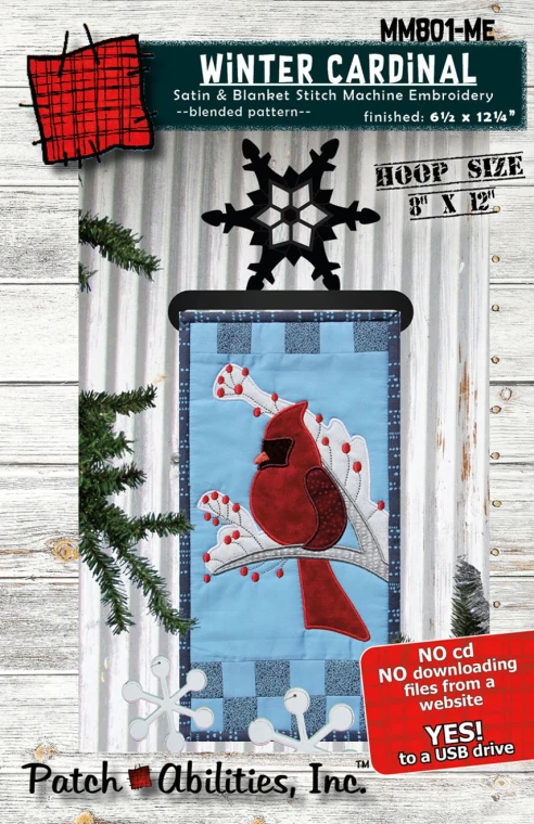 Winter Cardinal Machine Embroidery Version