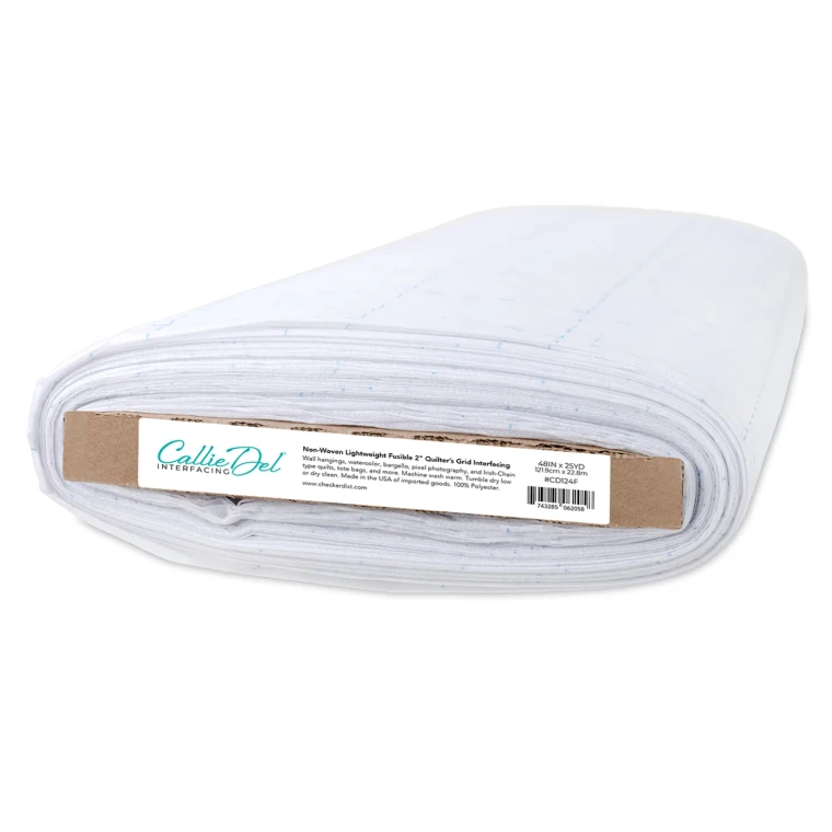 Non-Woven Lightweight Fusible 2in Quilter's Grid Interfacing 48in wide