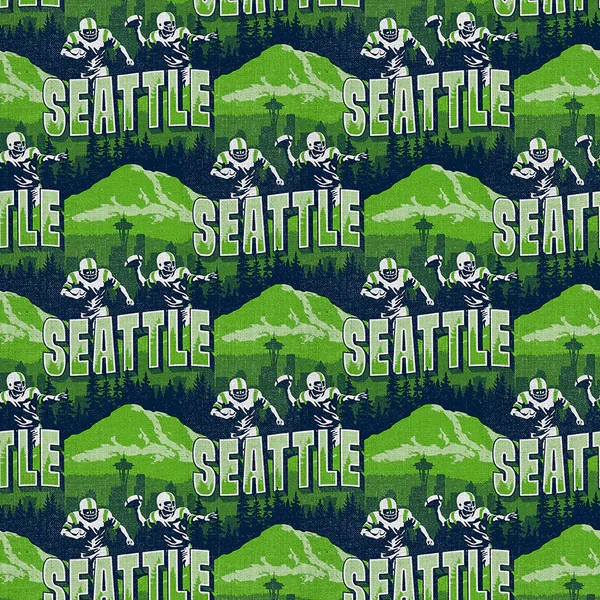 Evergreen Endzone - Seattle Skyline