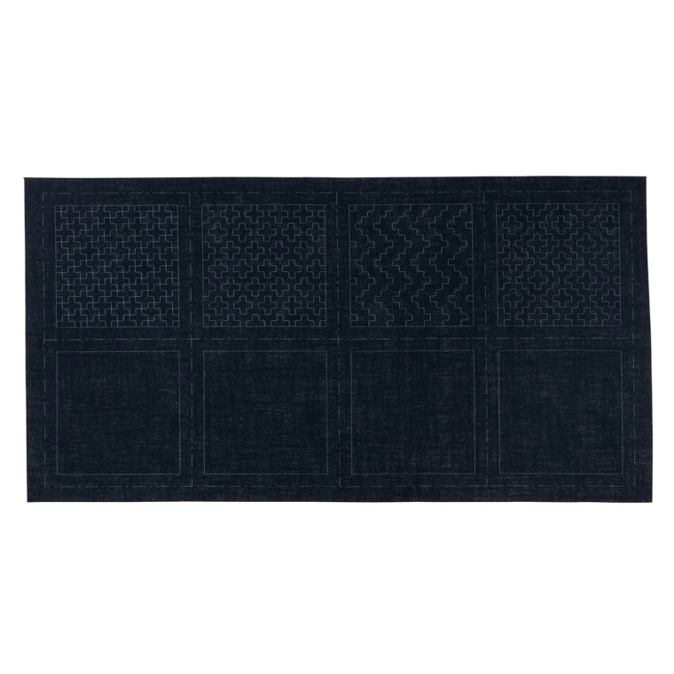 Cosmo Sashiko 100% Cotton Pre-printed Precut Set For Coasters - Single Navy