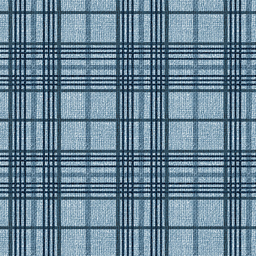 Burlap Plaid Sea Blue