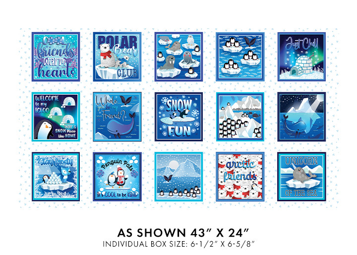 Arctic Friends Boxes Panel - 24" x 43"