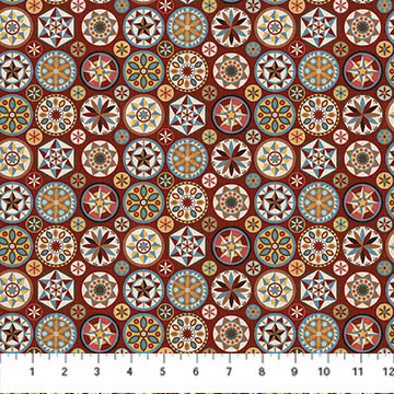 Barn Quilts Circles Red Multi
