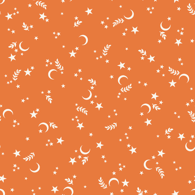 Goth Garden Star and Moons - Orange