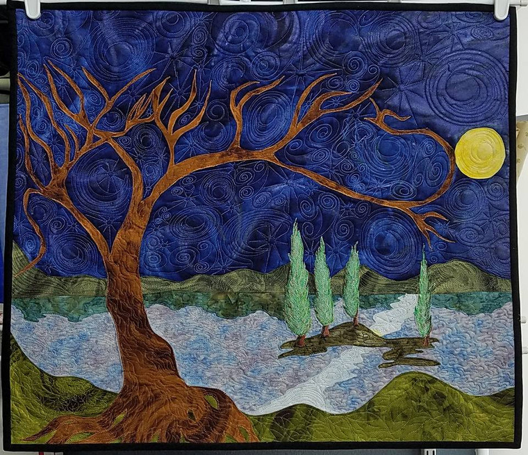 Moonlit Sunlit Landscape Quilt by Valerie Funk