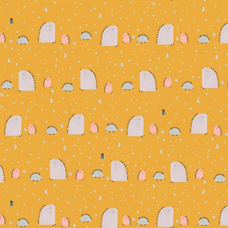 Summer Skies - Hedgehog Hills - Yellow Fabric