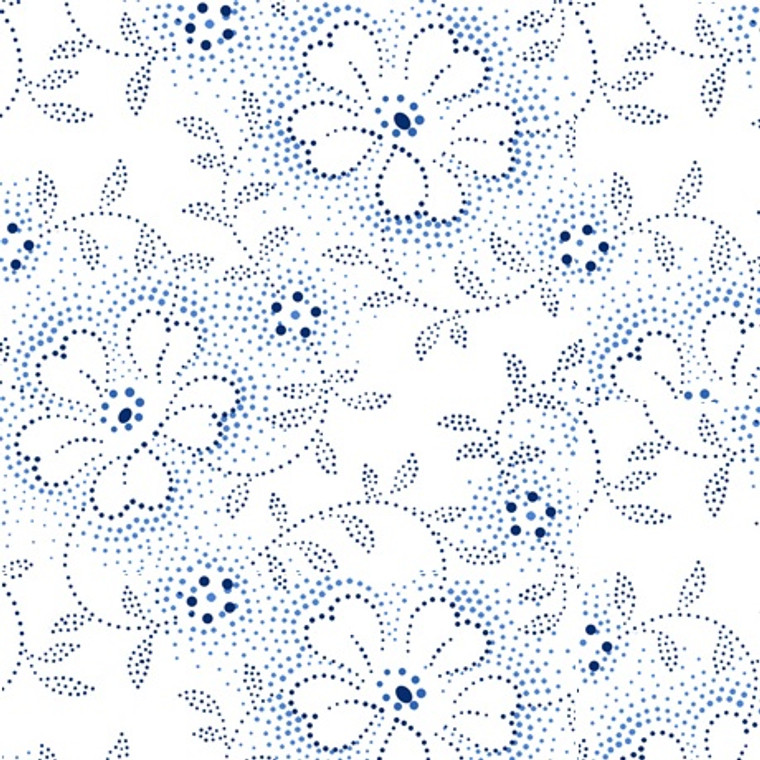 Danbury - Dotted Viney Floral - White