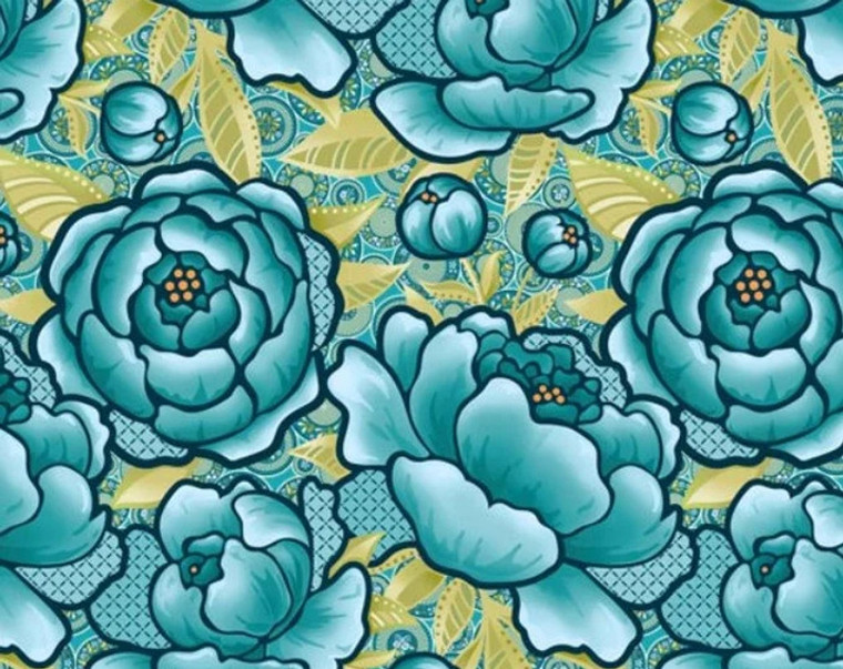 Frolic Bloom Teal 108"