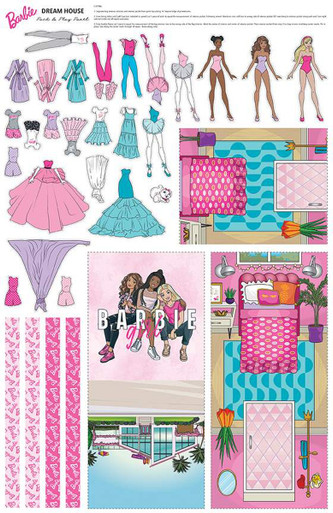 Barbie Girl Barbie Dream House Pack and Play Felt Panel The Iowa Quilt Block