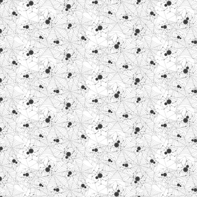 Mr. Bones Sews - Spiders White - The Iowa Quilt Block