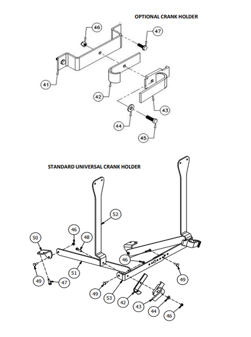 Grain Cart Crank Holder Assembly