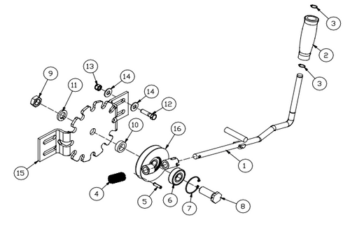 Gravel Guard: 12 Position Crank Handle Assembly (V-Belt)