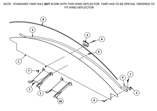 Gravel Guard: East 14" Rise Gravel Guard Sloped Nose Wind Deflector