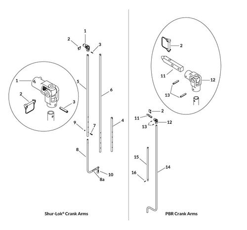 Standard Shur-Loc® Crank Arm Kit: 96"