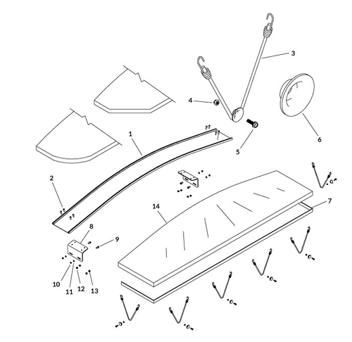 Combo Bow Kit w/Tarp Straps: 8″ Rise- 96″