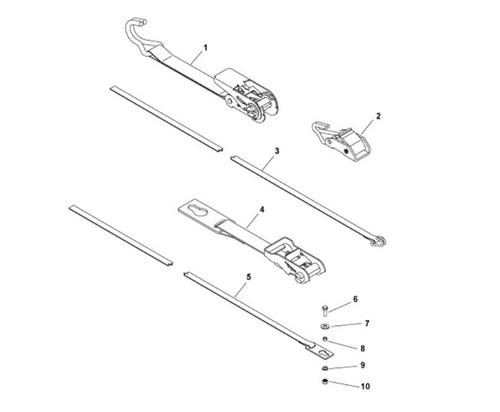 Powder-Coated Ridge Strap Kit w/ Hook: 1"x10'