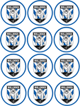Bulldogs 5cm wafer card cupcake toppers