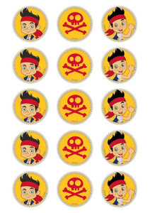 Jake and the Never land Pirates - Standard licensed cupcake toppers