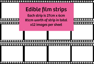 Custom edible film strips - 6cm x3 strips