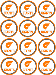 Giants 5cm wafer card cupcake toppers