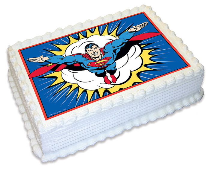 Superman Happy Birthday Personalised 7.5 INCH Edible Icing Cake Topper  Decoration B075 : Amazon.co.uk: Grocery