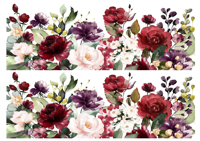 Floral Strip - A4 Wafer paper - Edible Image Printing