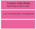 Custom edible cake strips x3