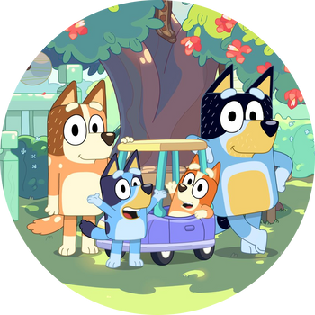 Bluey's family 16cm round licensed topper - Edible Image Printing