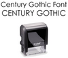 Our student name stamps use Century Gothic font, or select from others