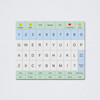 QWERTY-based spelling board, non-slip backing