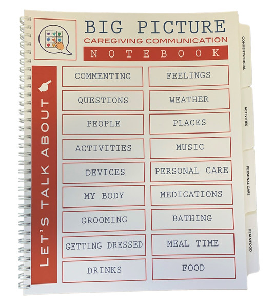 Big Picture Caregiving Notebook Cover showing Table of Contents