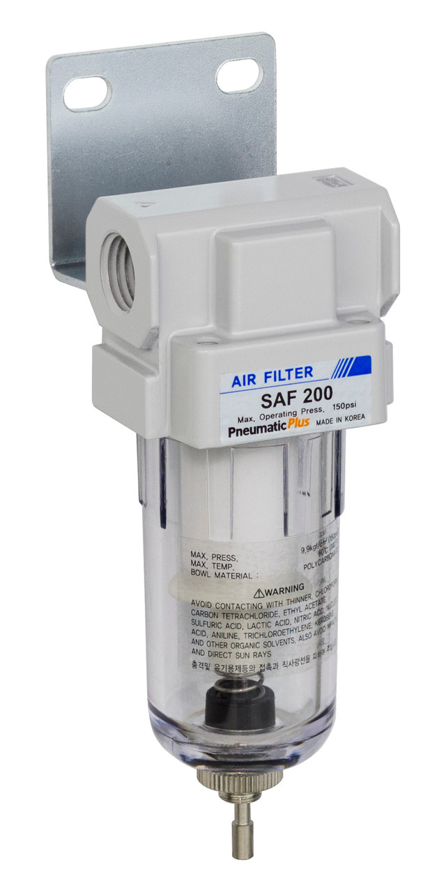 PneumaticPlus SAFU460-N04 3-Stage Air Filter Combo | 1/2" NPT, Removes Oil, Water, Particles (10 To 0.01 µm)