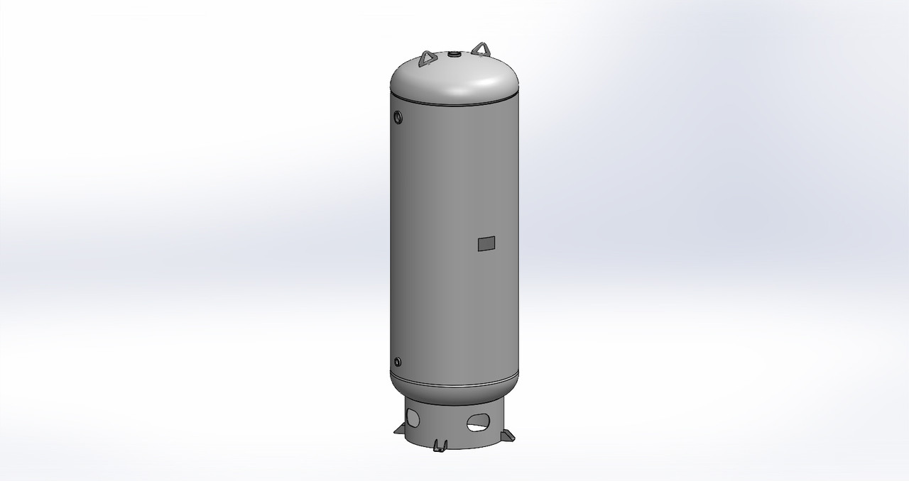Morganton Air Receiver Tank, Vertical, 400-Gallon, 200 PSI, ASME